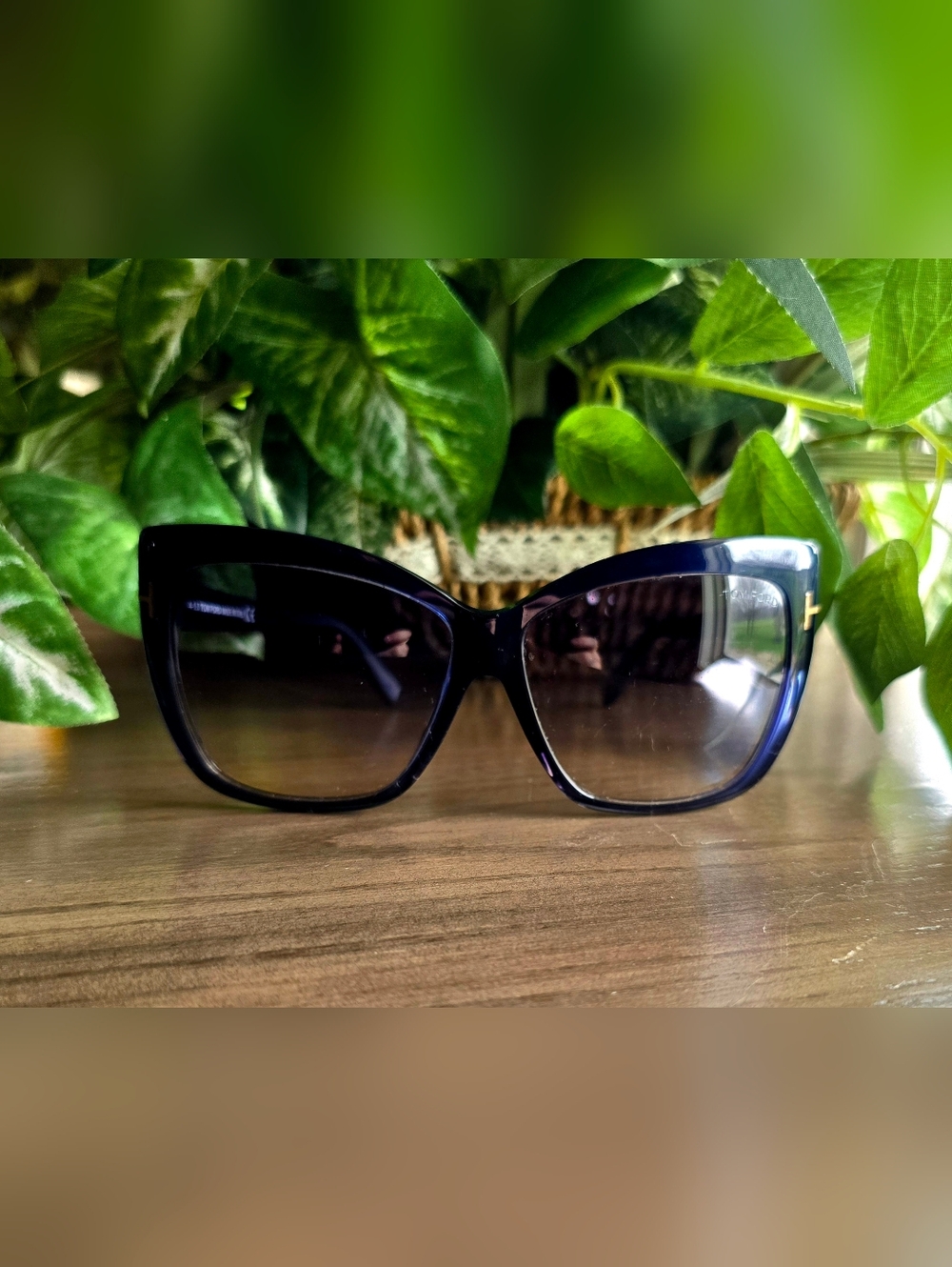 Tom Ford Irina FT390 Turquoise Acetate Frame Gradient Sunglasses